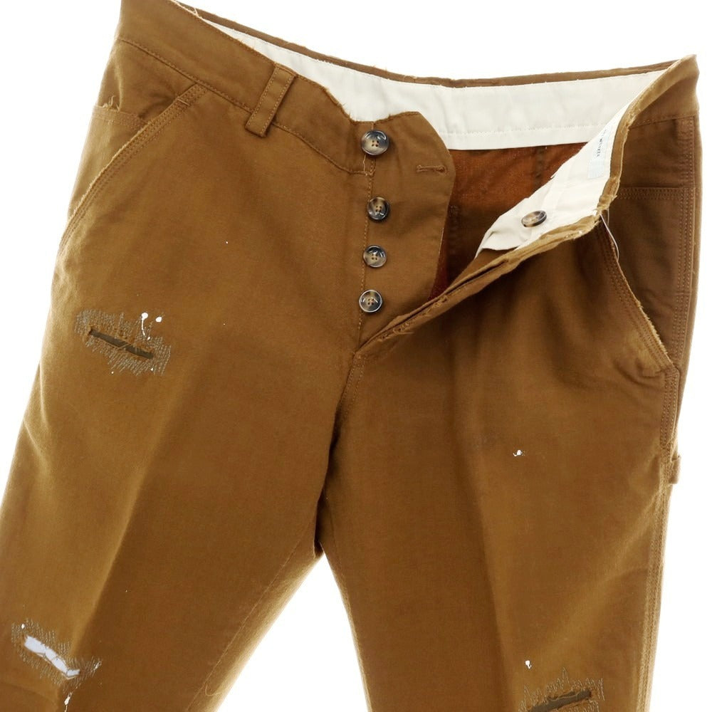【中古】ピーティートリノ PT TORINO THE WORKER ウールモヘヤ リペア加工 ワークパンツ ブラウン【サイズ32】【 状態ランクB 】【 メンズ 】