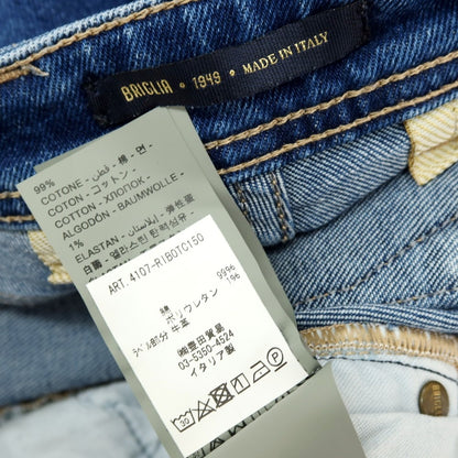 【中古】ブリリア1949 BRIGLIA 1949 DNM RIBOT ストレッチ コットン デニムパンツ ジーンズ ブルー【サイズ48】【 状態ランクC 】【 メンズ 】