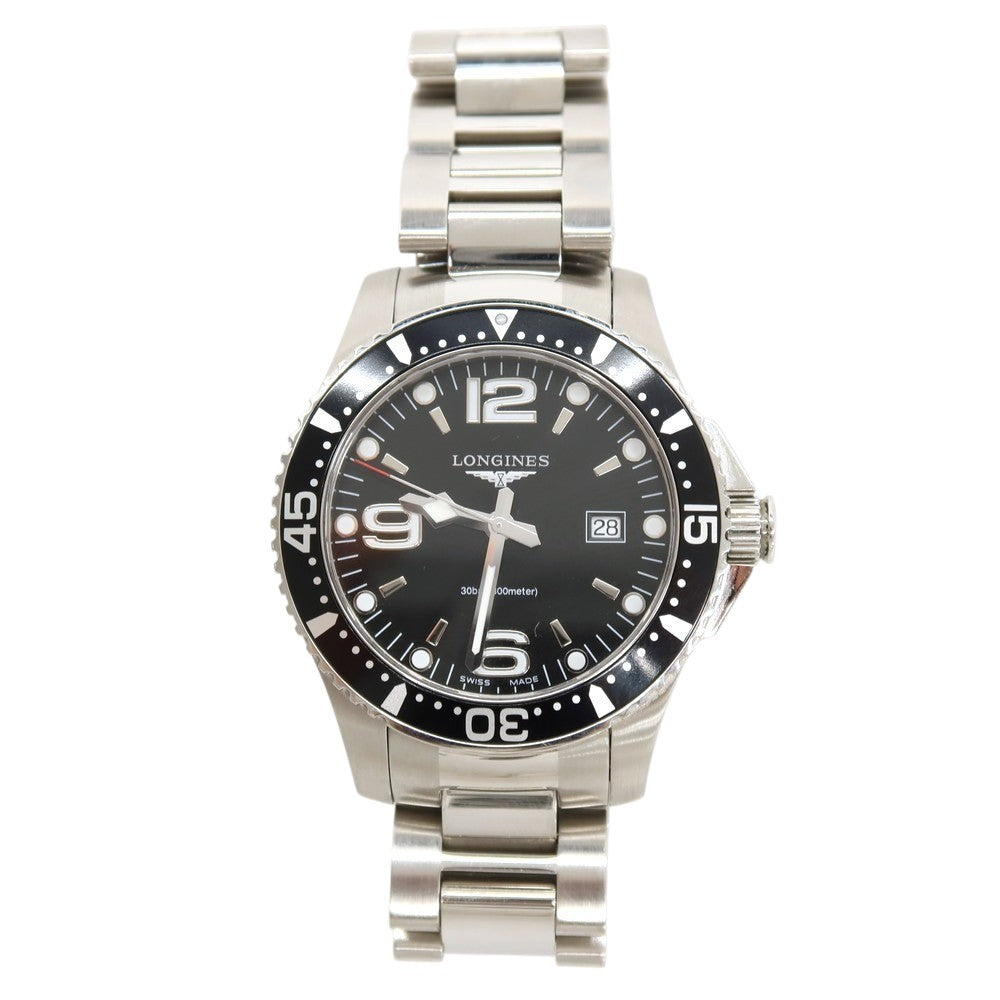 【中古】ロンジン LONGINES LN-L37304566 ステンレススチール クォーツ式 腕時計 シルバーxブラック【 状態ランクA 】【 メンズ 】