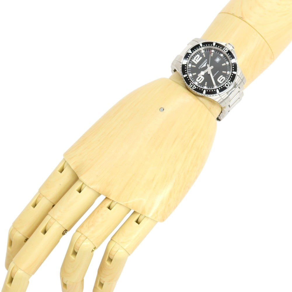 【中古】ロンジン LONGINES LN-L37304566 ステンレススチール クォーツ式 腕時計 シルバーxブラック【 状態ランクA 】【 メンズ 】