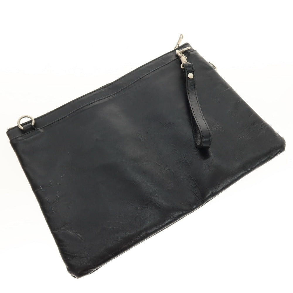 【中古】エルイーディーバイツ L.E.D.BITES レザー クラッチバッグ ブラック【 状態ランクC 】【 メンズ 】