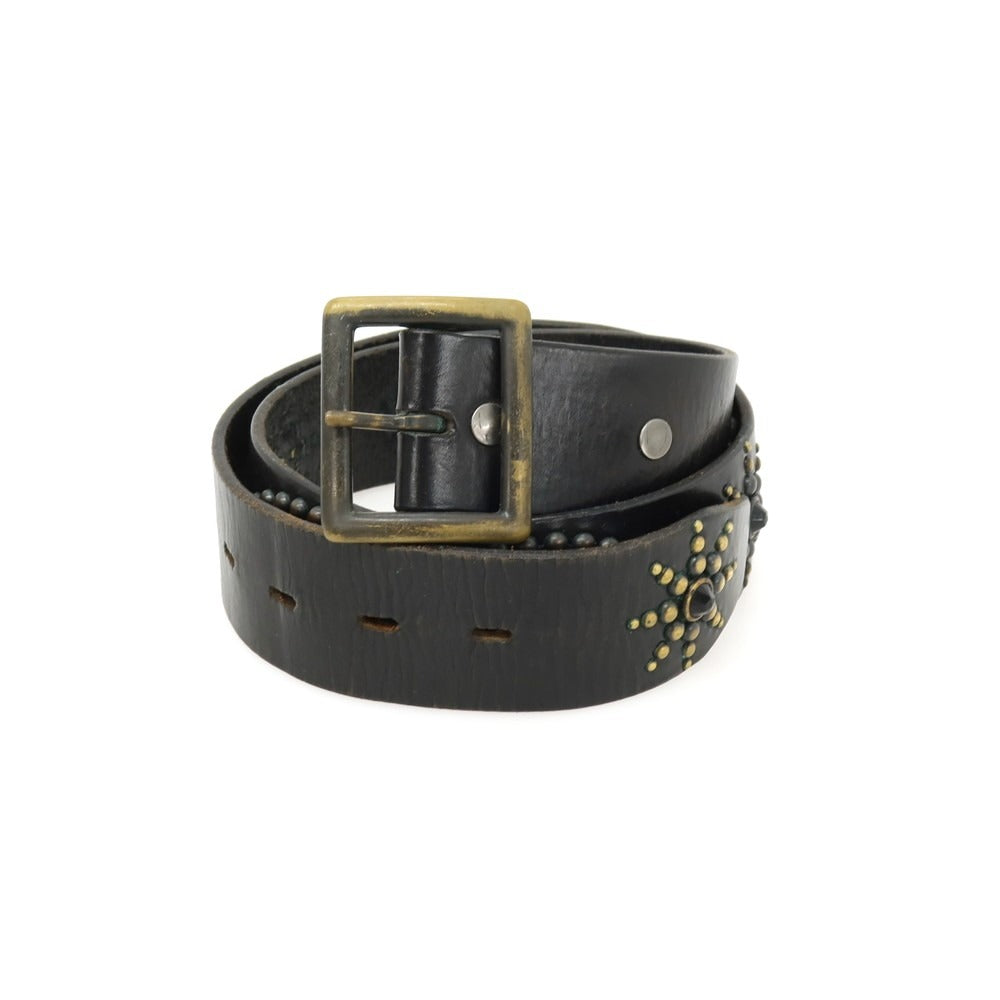 【中古】エイチティーシー HTC レザー スタッズ ベルト ブラック【サイズ85/34】【 状態ランクC 】【 メンズ 】