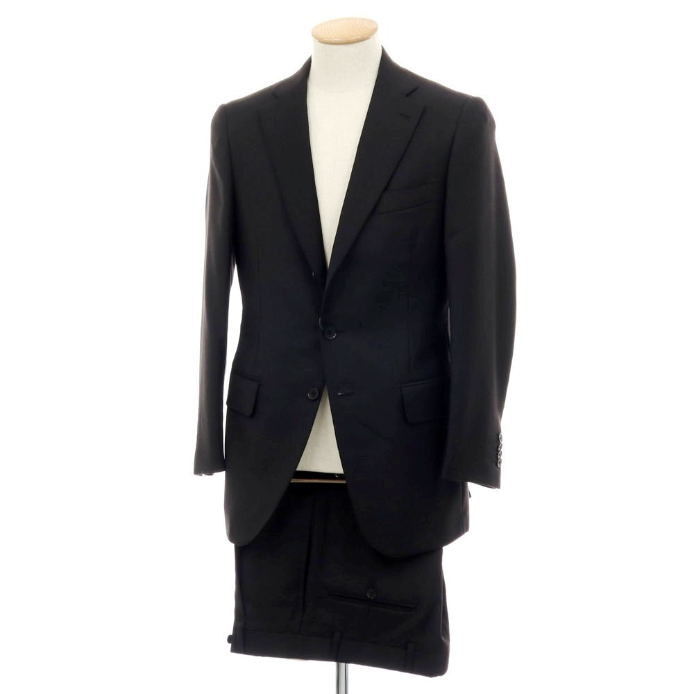 【中古】イザイア ISAIA ウール GREGORY 3つボタンスーツ ブラック【サイズ44】【 状態ランクD 】【 メンズ 】