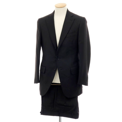 【中古】イザイア ISAIA ウール GREGORY 3つボタンスーツ ブラック【サイズ44】【 状態ランクD 】【 メンズ 】