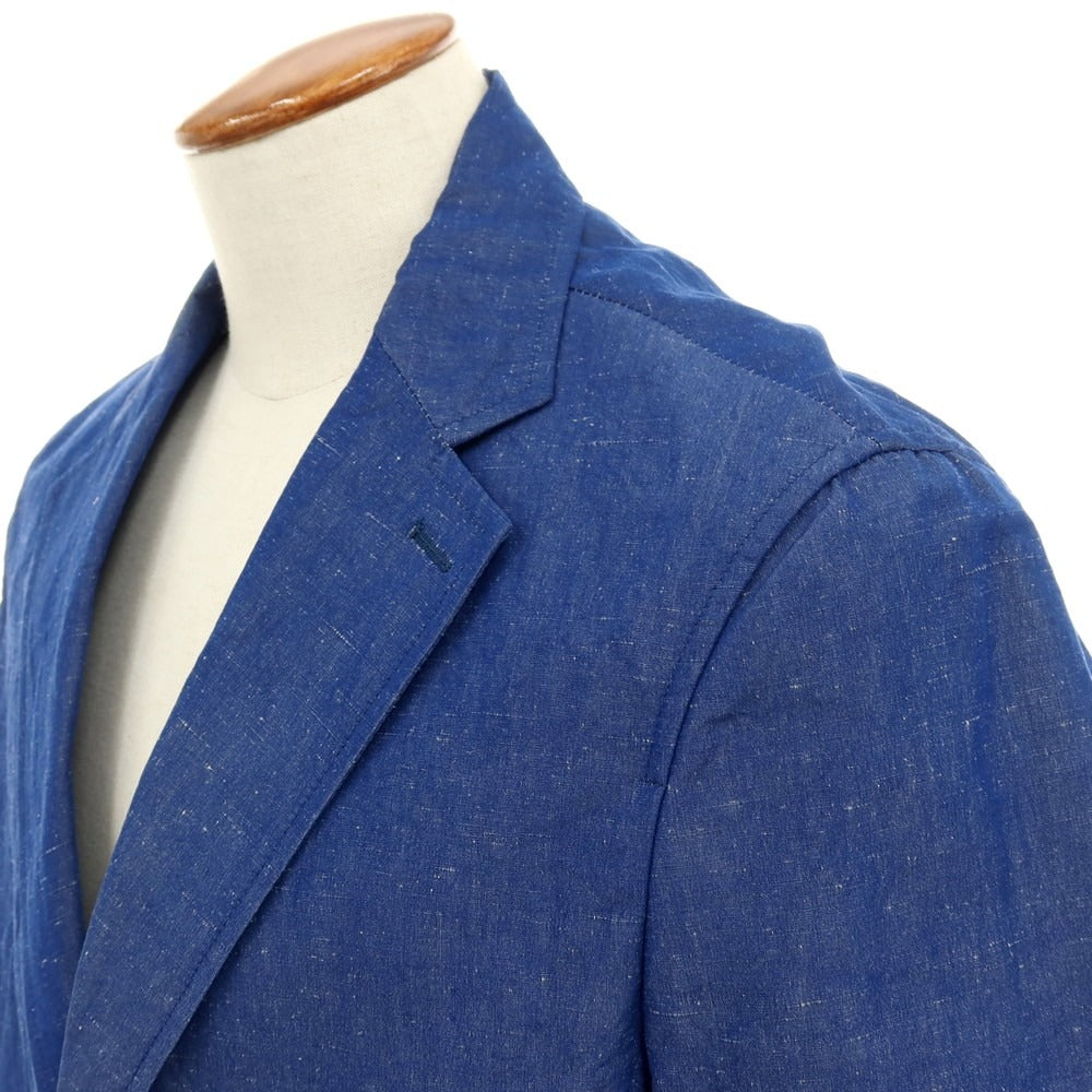【中古】ジャンネット giannetto コットンリネンシルク チェスターフィールドコート ブルー【サイズ46】【 状態ランクB 】【 メンズ 】