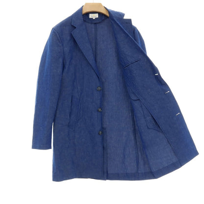 【中古】ジャンネット giannetto コットンリネンシルク チェスターフィールドコート ブルー【サイズ46】【 状態ランクB 】【 メンズ 】