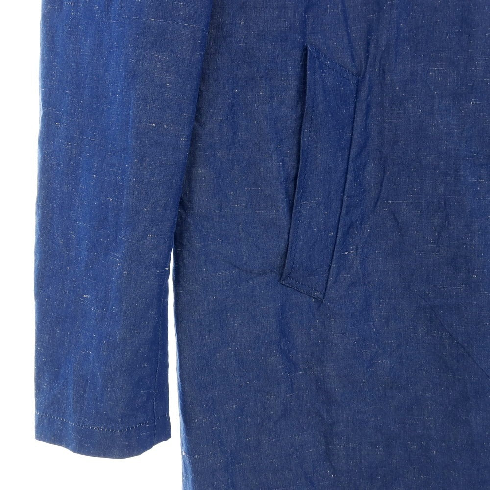 【中古】ジャンネット giannetto コットンリネンシルク チェスターフィールドコート ブルー【サイズ46】【 状態ランクB 】【 メンズ 】