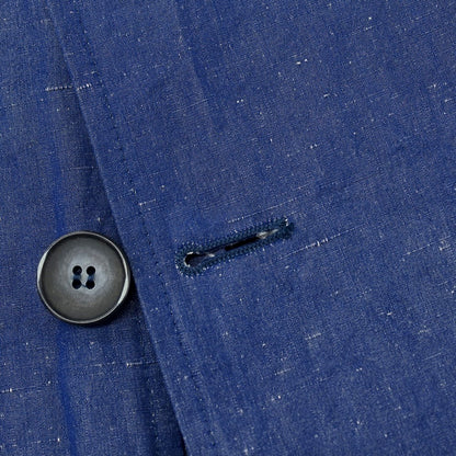 【中古】ジャンネット giannetto コットンリネンシルク チェスターフィールドコート ブルー【サイズ46】【 状態ランクB 】【 メンズ 】