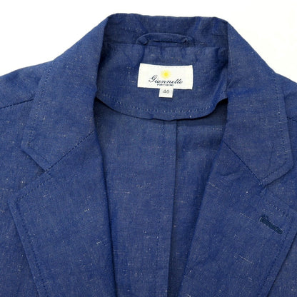 【中古】ジャンネット giannetto コットンリネンシルク チェスターフィールドコート ブルー【サイズ46】【 状態ランクB 】【 メンズ 】