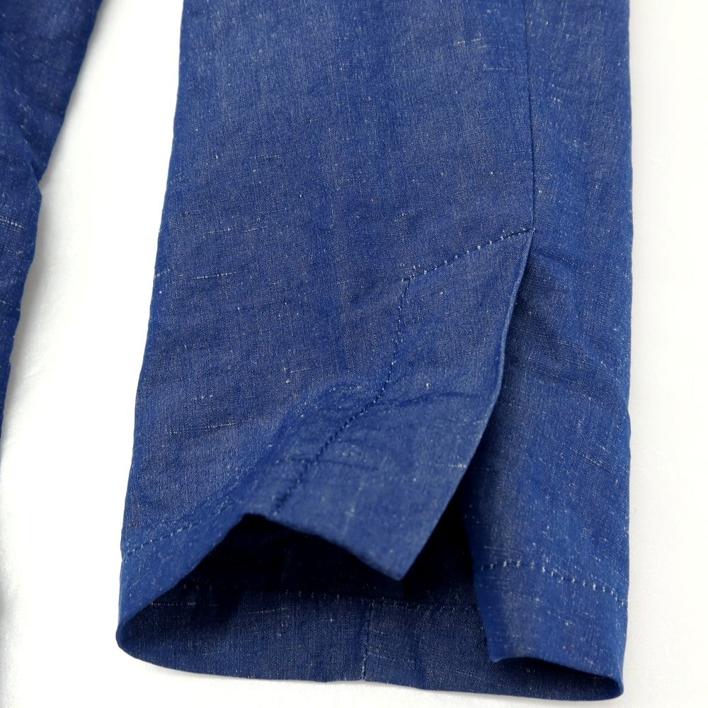 【中古】ジャンネット giannetto コットンリネンシルク チェスターフィールドコート ブルー【サイズ46】【 状態ランクB 】【 メンズ 】