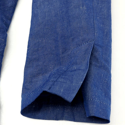 【中古】ジャンネット giannetto コットンリネンシルク チェスターフィールドコート ブルー【サイズ46】【 状態ランクB 】【 メンズ 】