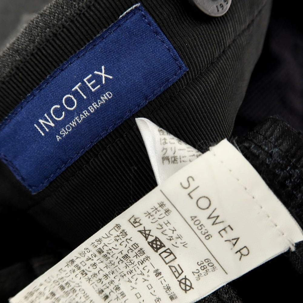 【中古】インコテックス INCOTEX ストレッチ ウールポリエステル ドレススラックスパンツ ダークグレー【サイズ46】【 状態ランクB 】【 メンズ 】[CPD]
