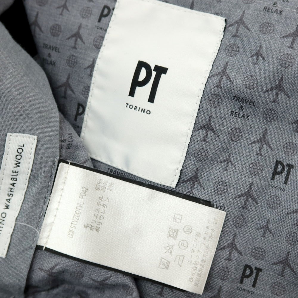 【中古】ピーティートリノ PT TORINO ストレッチ ウールポリエステル ドレススラックスパンツ チャコール【サイズ48】【 状態ランクB 】【 メンズ 】