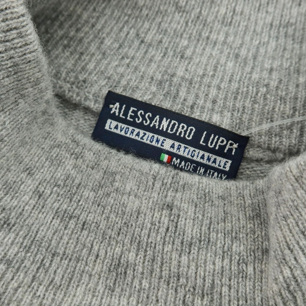 【中古】アレッサンドロルッピ Alessandro Luppi ウールカシミヤ ハイネック プルオーバーニット ライトグレー【サイズ44】【 状態ランクB 】【 メンズ 】