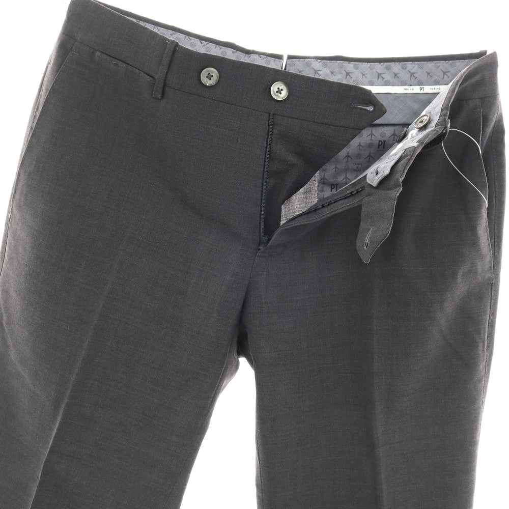 【中古】ピーティートリノ PT TORINO ストレッチ ウールポリエステル ドレススラックスパンツ ダークグレー【サイズ46】【 状態ランクC 】【 メンズ 】