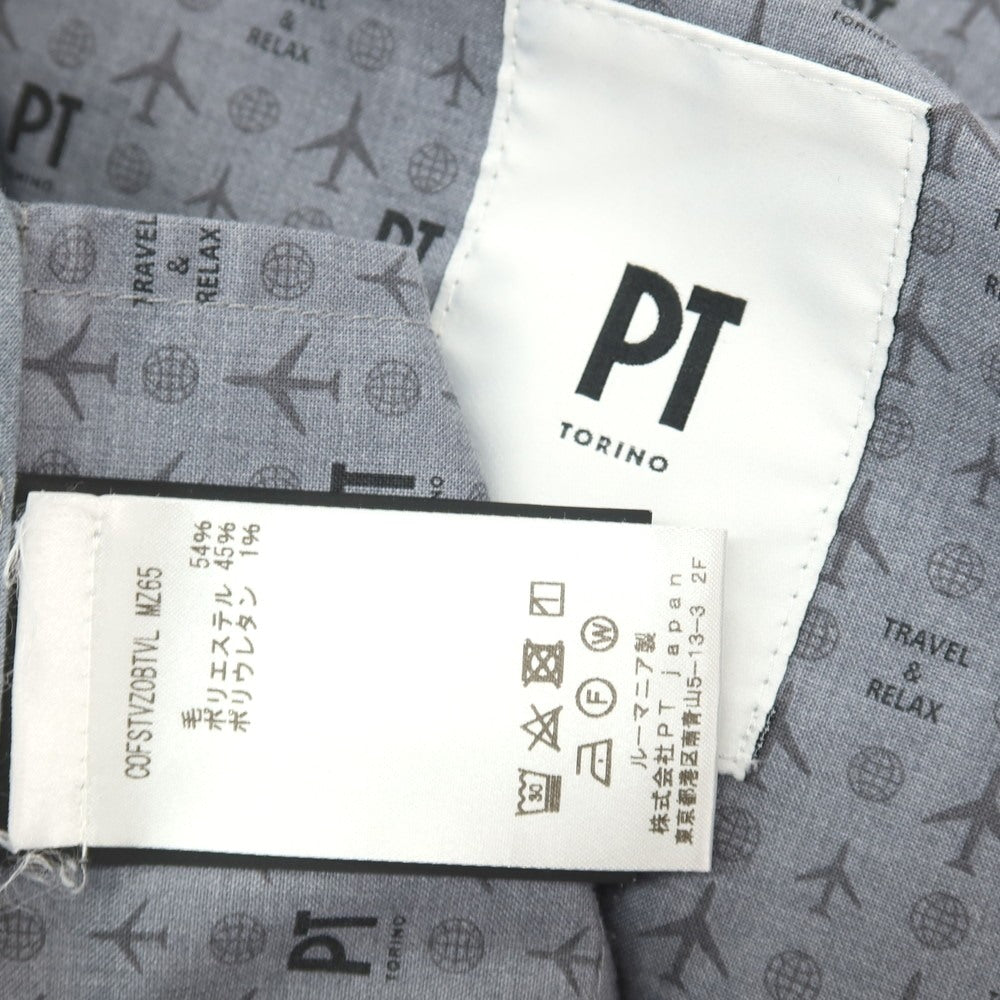 【中古】ピーティートリノ PT TORINO ストレッチ ウールポリエステル ドレススラックスパンツ ダークグレー【サイズ46】【 状態ランクC 】【 メンズ 】