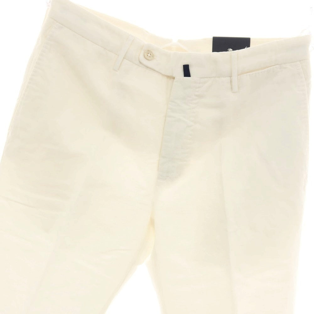 【中古】【未使用】インコテックス スローウェア INCOTEX SLOWEAR リネンコットン カジュアルスラックスパンツ オフホワイト【サイズ46】【 状態ランクS 】【 メンズ 】