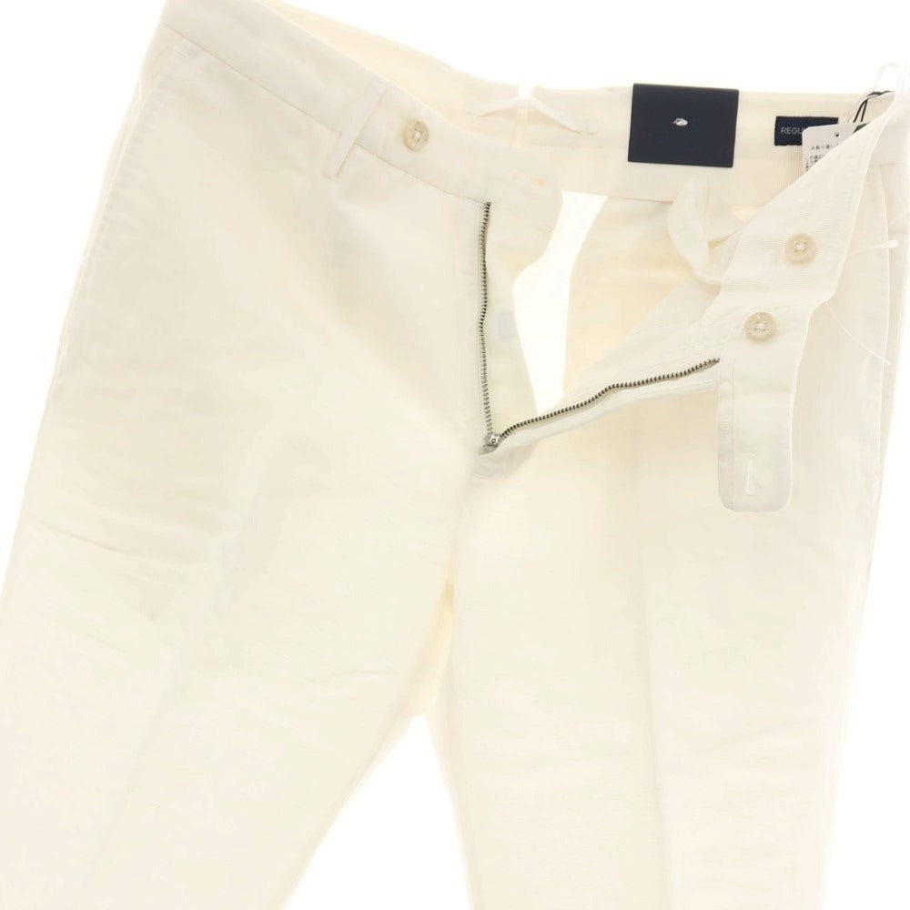 【中古】【未使用】インコテックス スローウェア INCOTEX SLOWEAR リネンコットン カジュアルスラックスパンツ オフホワイト【サイズ46】【 状態ランクS 】【 メンズ 】