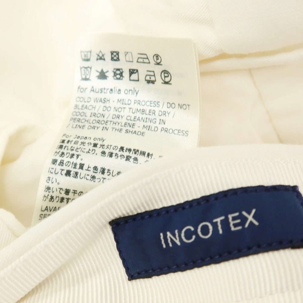 【中古】【未使用】インコテックス スローウェア INCOTEX SLOWEAR リネンコットン カジュアルスラックスパンツ オフホワイト【サイズ46】【 状態ランクS 】【 メンズ 】