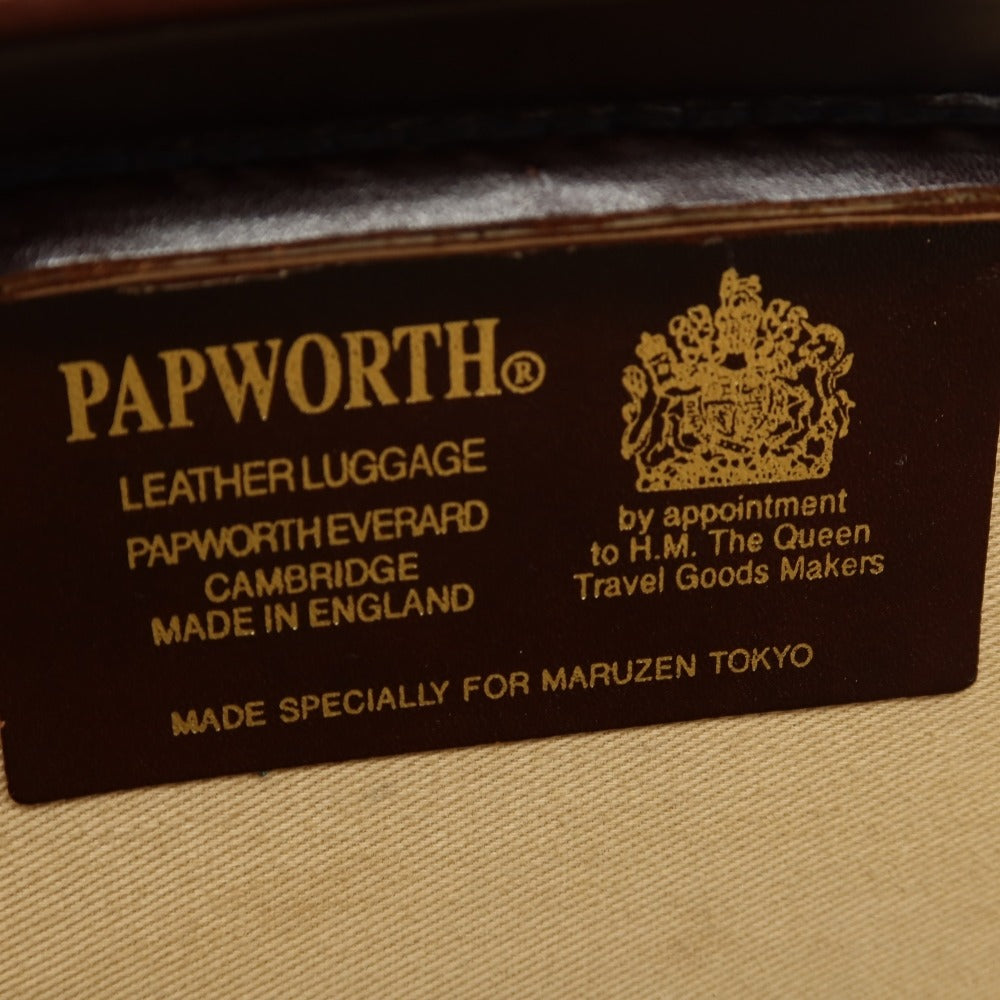 【中古】パップワース PAPWORTH レザー ダレスバッグ ブラウン【 状態ランクC 】【 メンズ 】