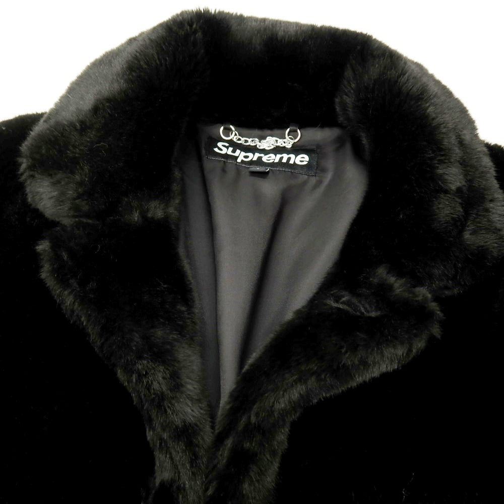 【中古】シュプリーム Supreme 2015年春夏 Faux Fur Coat ファーコート ブラック【 サイズL 】【 状態ランクB 】【 メンズ 】