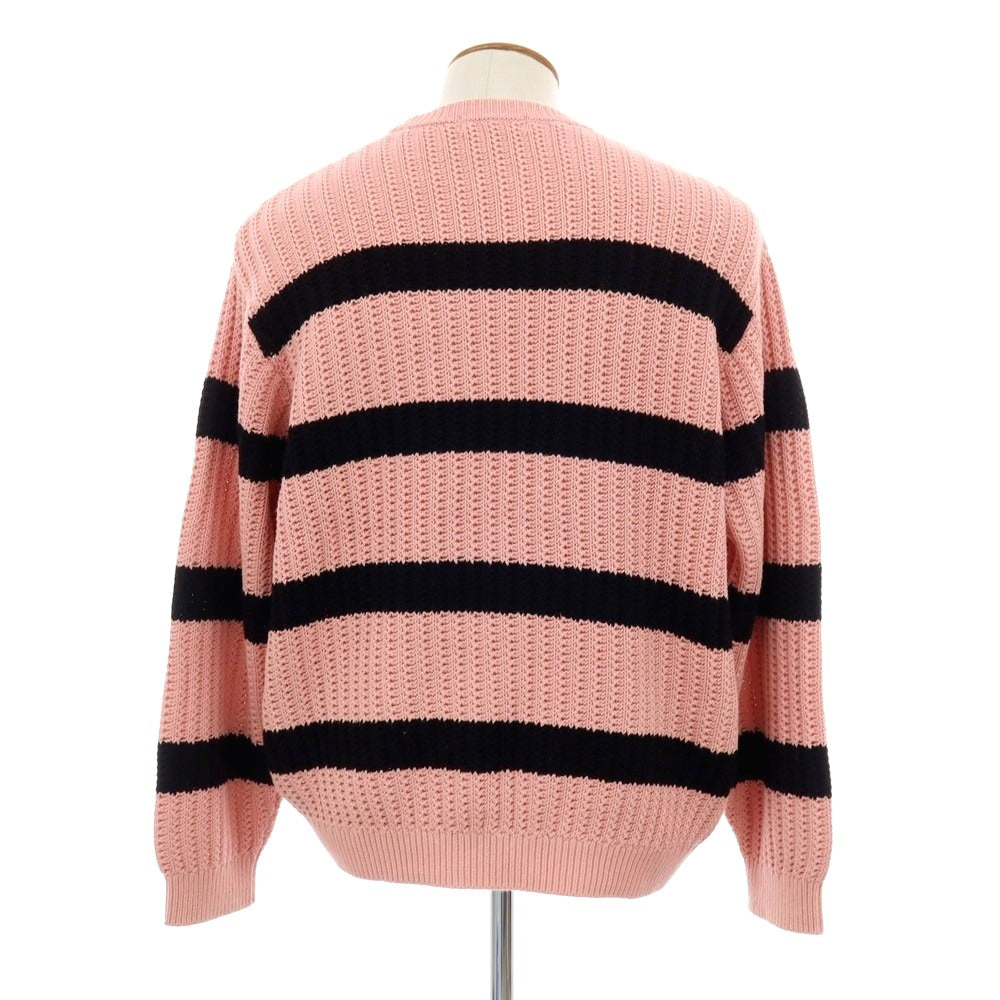 【中古】シュプリーム Supreme 2025年春夏 Loose Gauge Stripe Small Box Sweater プルオーバーニット ピンクxブラック【サイズM】【 状態ランクB 】【 メンズ 】