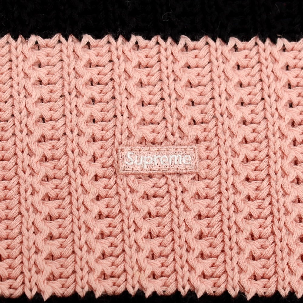 【中古】シュプリーム Supreme 2025年春夏 Loose Gauge Stripe Small Box Sweater プルオーバーニット ピンクxブラック【サイズM】【 状態ランクB 】【 メンズ 】