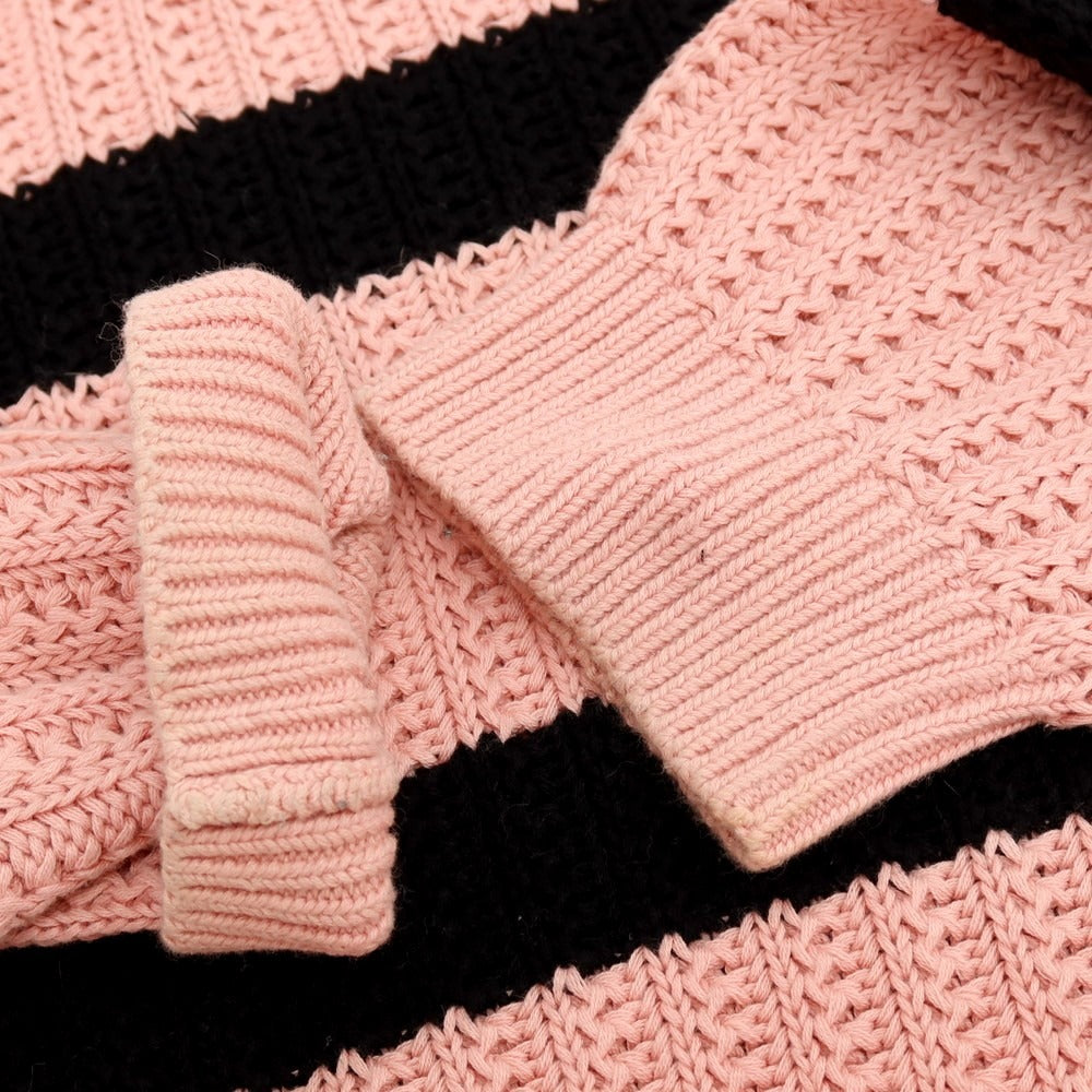 【中古】シュプリーム Supreme 2025年春夏 Loose Gauge Stripe Small Box Sweater プルオーバーニット ピンクxブラック【サイズM】【 状態ランクB 】【 メンズ 】