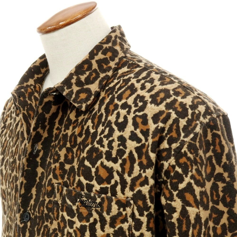 【中古】シュプリーム Supreme 2025年秋冬 Flannel Pajama Shirt レオパード柄 カジュアルシャツ ベージュxブラック【サイズM】【 状態ランクA 】【 メンズ 】