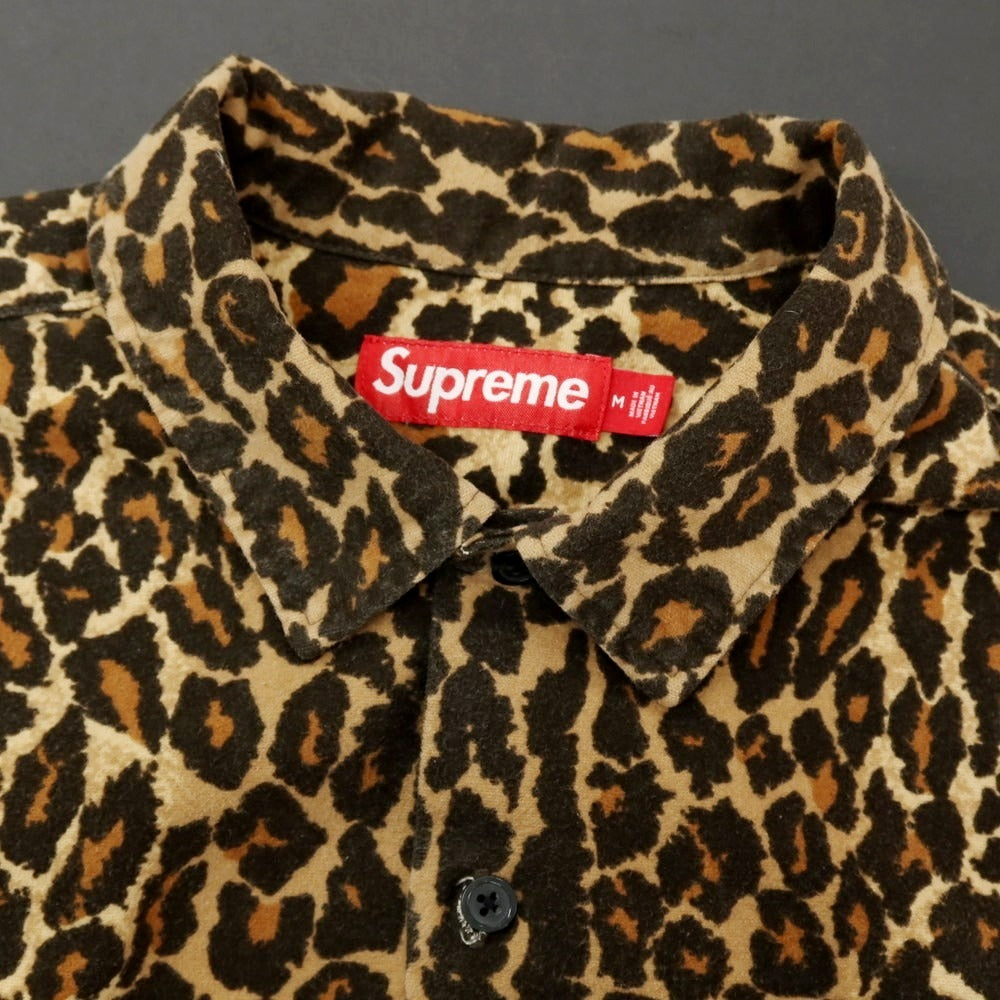 【中古】シュプリーム Supreme 2025年秋冬 Flannel Pajama Shirt レオパード柄 カジュアルシャツ ベージュxブラック【サイズM】【 状態ランクA 】【 メンズ 】