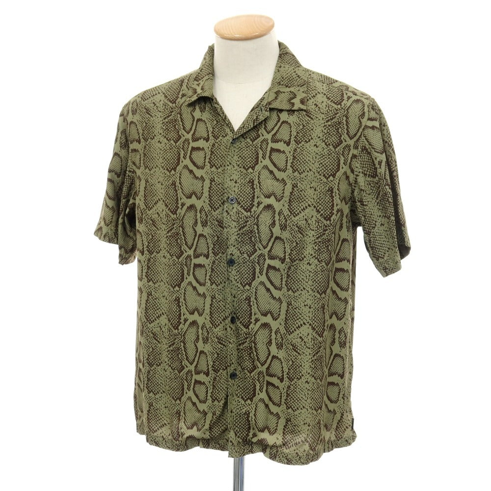 【中古】シュプリーム Supreme 2024年春夏 Snake S/S Shirt 半袖シャツ グリーンxブラウン【サイズS】【 状態ランクB 】【 メンズ 】[BPD]