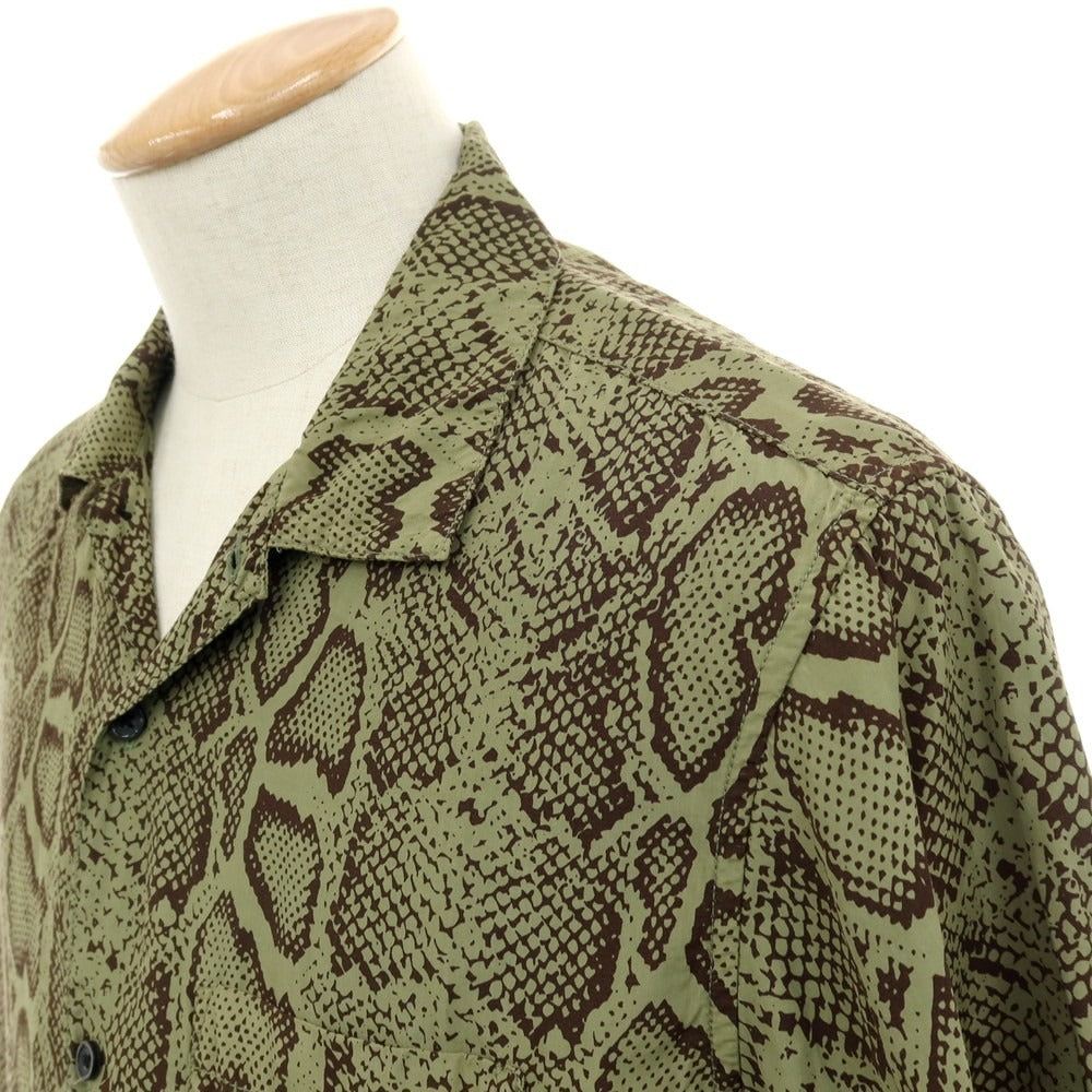 【中古】シュプリーム Supreme 2024年春夏 Snake S/S Shirt 半袖シャツ グリーンxブラウン【サイズS】【 状態ランクB 】【 メンズ 】[BPD]