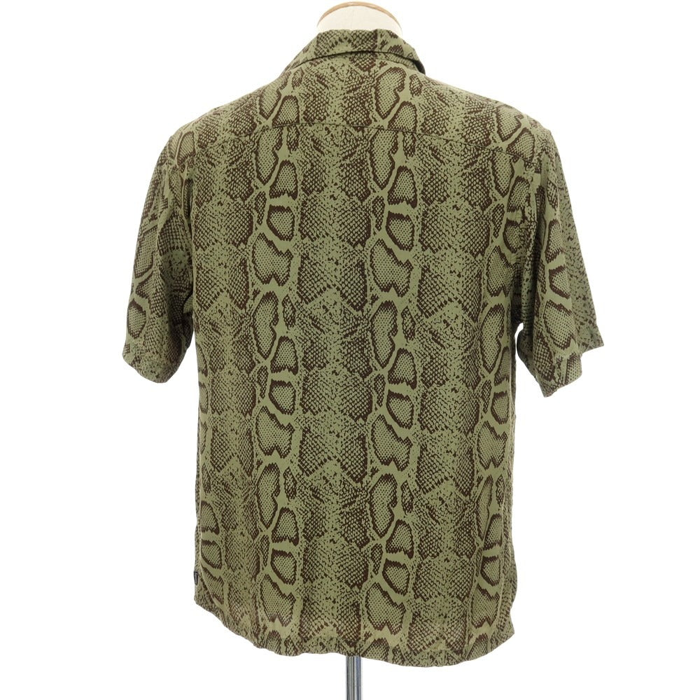 【中古】シュプリーム Supreme 2024年春夏 Snake S/S Shirt 半袖シャツ グリーンxブラウン【サイズS】【 状態ランクB 】【 メンズ 】[BPD]