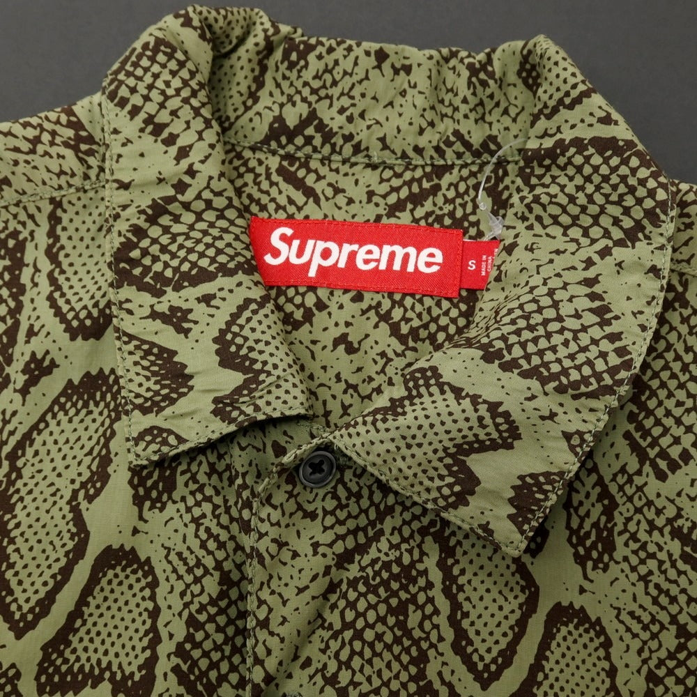 【中古】シュプリーム Supreme 2024年春夏 Snake S/S Shirt 半袖シャツ グリーンxブラウン【サイズS】【 状態ランクB 】【 メンズ 】[BPD]