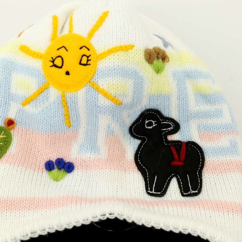 【中古】シュプリーム Supreme 2025年秋冬 Felt Applique Earflap Beanie ニットキャップ ホワイト【 サイズ58cm（ONE SIZE） 】【 状態ランクA 】【 メンズ 】