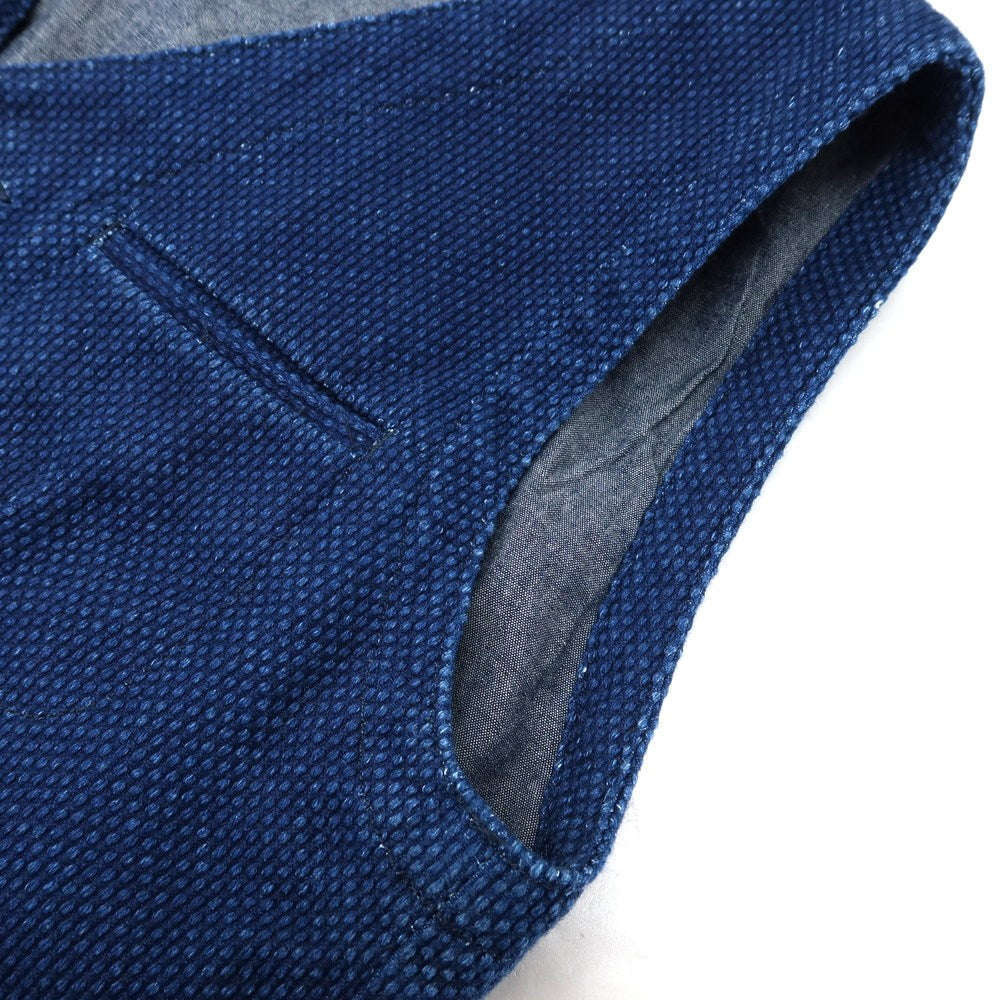 【中古】モモタロウ ジーンズ MOMOTARO JEANS コットン ベスト ネイビーブルー【サイズ36】【 状態ランクB 】【 メンズ 】