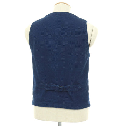 【中古】モモタロウ ジーンズ MOMOTARO JEANS コットン ベスト ネイビーブルー【サイズ36】【 状態ランクB 】【 メンズ 】