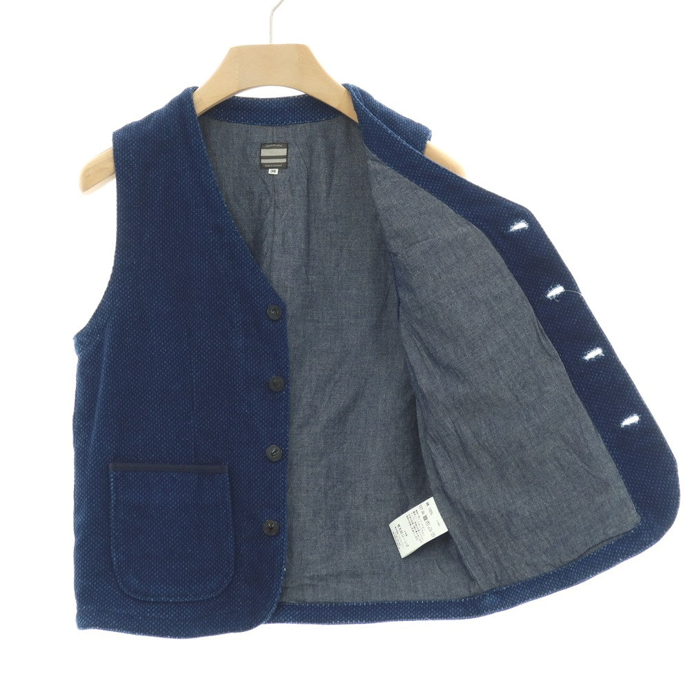 【中古】モモタロウ ジーンズ MOMOTARO JEANS コットン ベスト ネイビーブルー【サイズ36】【 状態ランクB 】【 メンズ 】