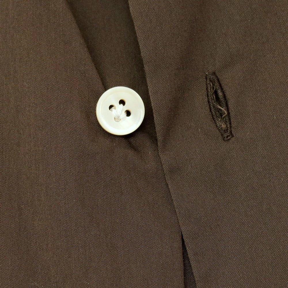 【中古】ルイジボレッリ ラグジュアリーヴィンテージ LUIGIBORRELLI LUXURY VINTAGE ストレッチ コットンナイロン ホリゾンタルカラー カジュアルシャツ ブラウン【サイズM】【 状態ランクB 】【 メンズ 】