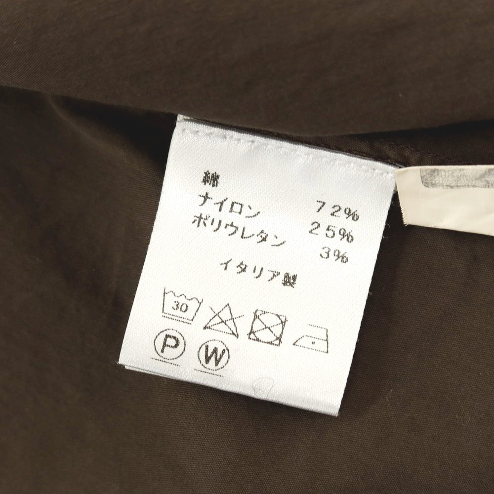 【中古】ルイジボレッリ ラグジュアリーヴィンテージ LUIGIBORRELLI LUXURY VINTAGE ストレッチ コットンナイロン ホリゾンタルカラー カジュアルシャツ ブラウン【サイズM】【 状態ランクB 】【 メンズ 】