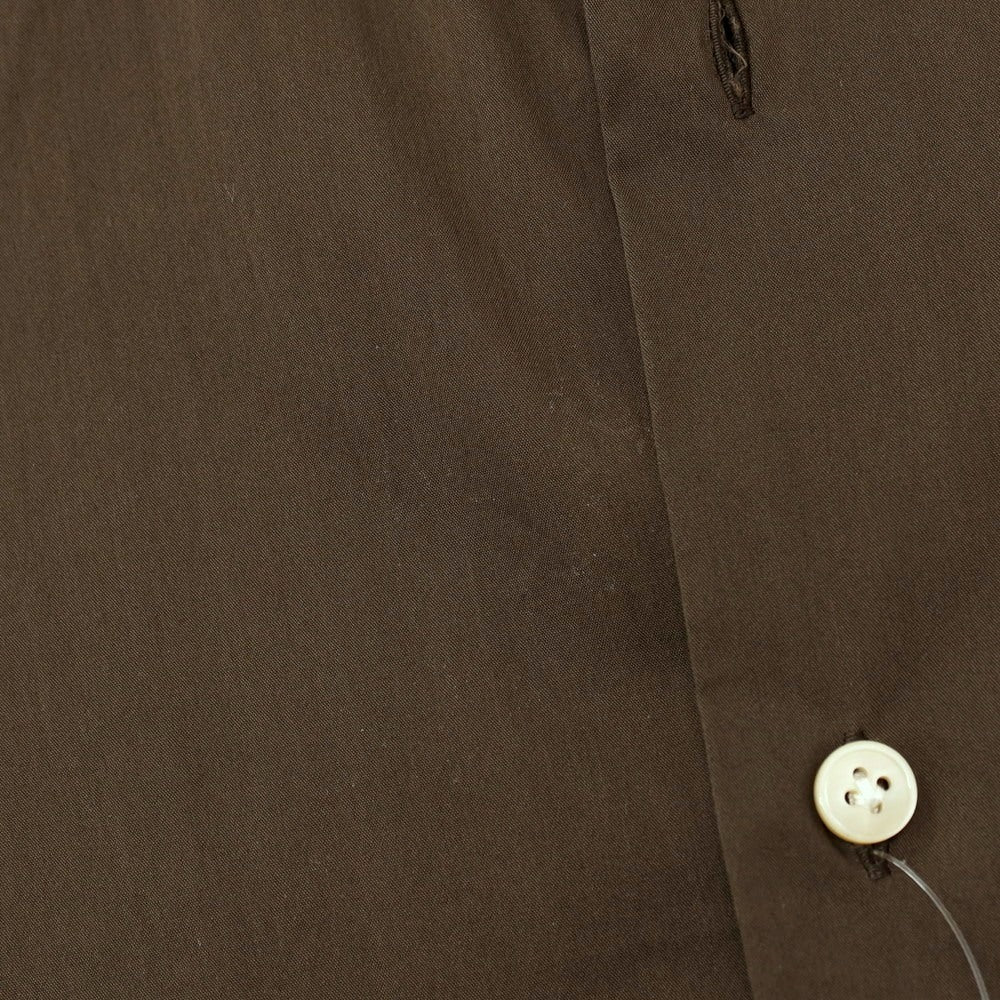 【中古】ルイジボレッリ ラグジュアリーヴィンテージ LUIGIBORRELLI LUXURY VINTAGE ストレッチ コットンナイロン ホリゾンタルカラー カジュアルシャツ ブラウン【サイズM】【 状態ランクB 】【 メンズ 】