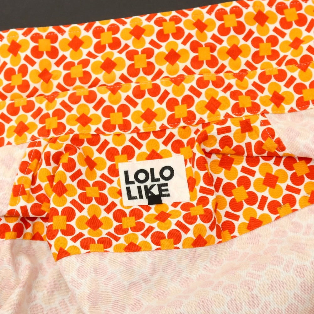 【中古】ロロ LOLO コットン フラワーモチーフ プリント カジュアルシャツ オレンジ【サイズＭ】【 状態ランクB 】【 メンズ 】[CPD]