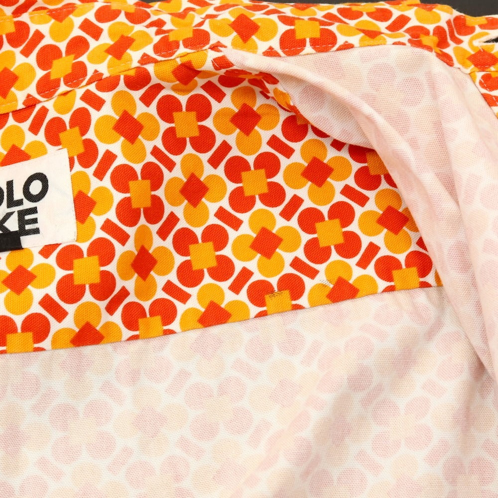 【中古】ロロ LOLO コットン フラワーモチーフ プリント カジュアルシャツ オレンジ【サイズＭ】【 状態ランクB 】【 メンズ 】