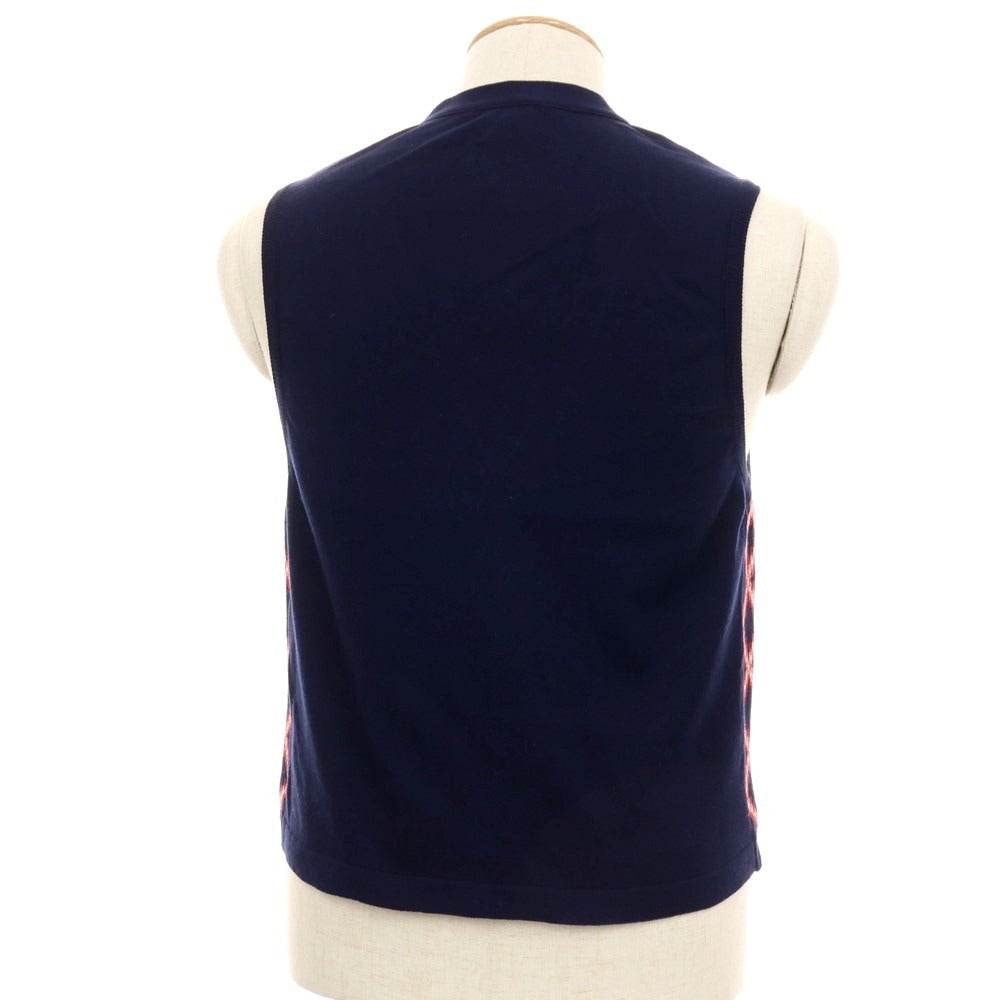 【SALE30%OFF/返品不可】【中古】マックリッチ McRitchie コットン カーディガン ニットベスト ネイビーxレッド【 サイズ44 】【 状態ランクB 】【 メンズ 】 [APD]