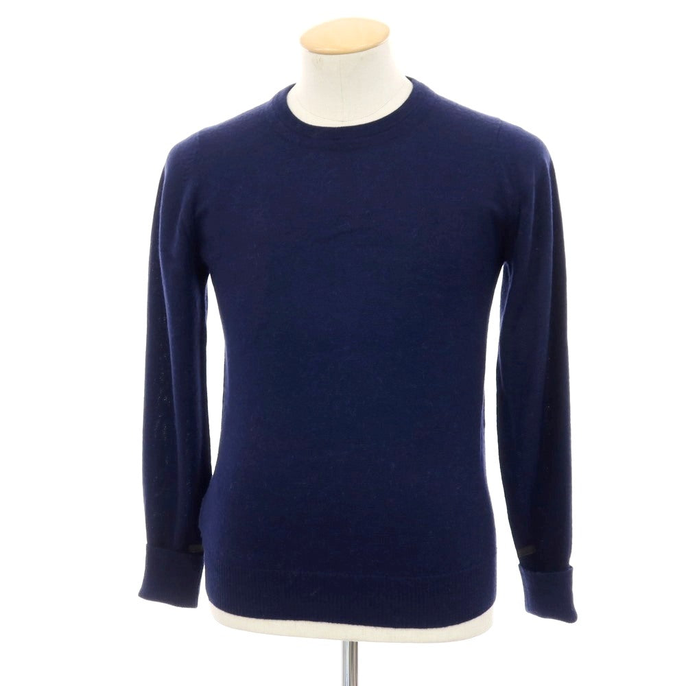 【中古】イノウエブラザーズ THE INOUE BROTHERS ハイゲージ アルパカ クルーネック プルオーバーニット ネイビー【サイズS】【 状態ランクA 】【 メンズ 】