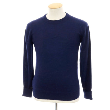 【中古】イノウエブラザーズ THE INOUE BROTHERS ハイゲージ アルパカ クルーネック プルオーバーニット ネイビー【サイズS】【 状態ランクA 】【 メンズ 】