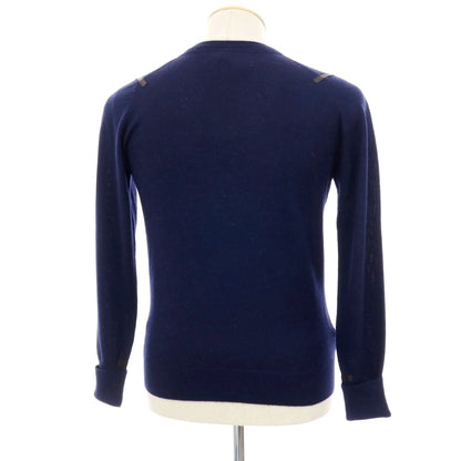 【中古】イノウエブラザーズ THE INOUE BROTHERS ハイゲージ アルパカ クルーネック プルオーバーニット ネイビー【サイズS】【 状態ランクA 】【 メンズ 】