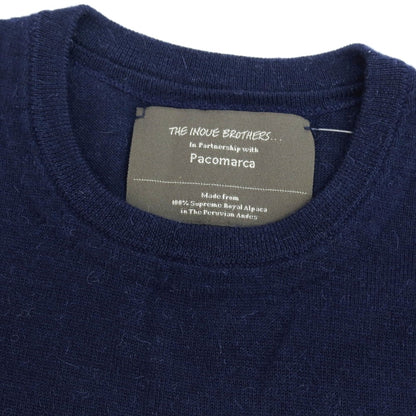 【中古】イノウエブラザーズ THE INOUE BROTHERS ハイゲージ アルパカ クルーネック プルオーバーニット ネイビー【サイズS】【 状態ランクA 】【 メンズ 】