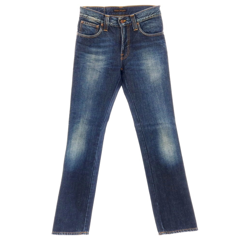 【中古】ヌーディージーンズ Nudie Jeans ユーズド加工 コットン デニムパンツ ジーンズ ネイビー【サイズ28】【 状態ランクA 】【 メンズ 】