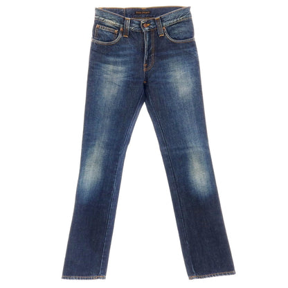【中古】ヌーディージーンズ Nudie Jeans ユーズド加工 コットン デニムパンツ ジーンズ ネイビー【サイズ28】【 状態ランクA 】【 メンズ 】